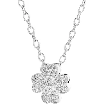 Přívěsek Stříbrný přívěsek se zirkony - čtyřlístek - AP535-4789