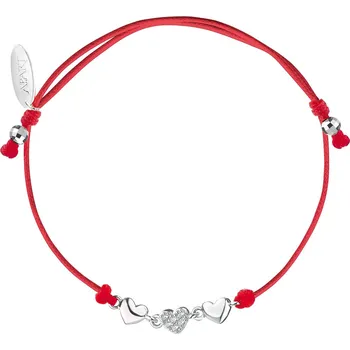 Náramek Náramek s prvky ze stříbra a zirkony - srdce - AP532-1118