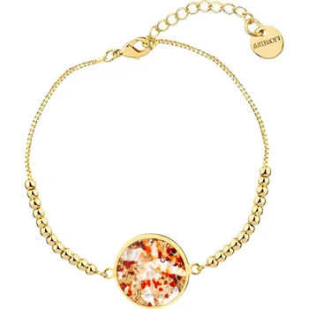 Náramek Pozlacený náramek z mosazi se sklem Murano - AR534-4112