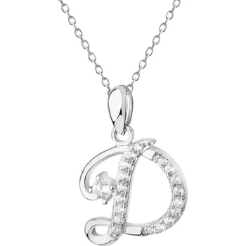 Přívěsek Stříbrný přívěsek se zirkony - písmeno D - AP536-2740