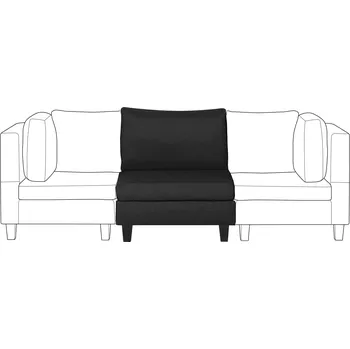 Pohovka Modul křesla z černé látky v dřevěném křesle pro obývací pokoj minimalistický elegantní Beliani