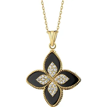 Přívěsek Zlatý přívěsek se syntetickými onyxy a zirkony - AP538-1703