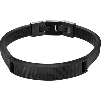 Náramek Náramek z ušlechtilé oceli s kůží - AZ532-5078