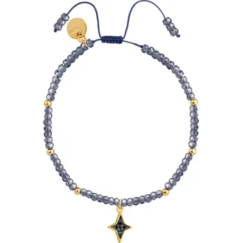 Náramek Pozlacený náramek z mosazi se zirkony a mušlí - AR538-2581