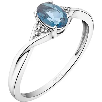 Prsten Prsten z bílého zlata s diamanty a topazem London Blue - ryzost 585 - 189.292