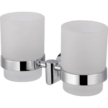 Držák na kartáček Stella Classic kelímek na čištění zubů bílá-chrom 07.412