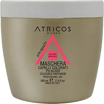 Vlasová regenerace Atricos Milano Colored Hair Collagen Mask – Maska s kolagenem pro barvené vlasy 500 ml