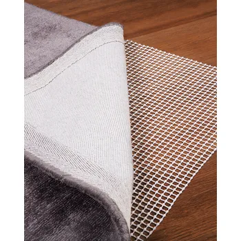 Koberec Protiskluzová podložka bílá PVC 150 x 190 cm obdélníková síťovina pod koberec Beliani