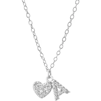 Náhrdelník Stříbrný náhrdelník se zirkony - písmeno A, srdce - AP533-4579