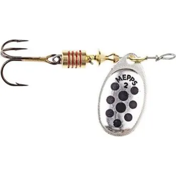Umělá nástraha Rotační třpytka Mepps Aglia Decorees Vel.2 4,5g Stříbrná/Černé tečky
