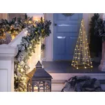 Venkovní LED dekorace Stříbrný kovový vánoční stromeček Sezónní domácí dekorace se světly Beliani