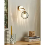 Nástěnné svítidlo zlaté modré sklo železo 28 cm kulovité stínítko ložnice obývací pokoj retro art deco Beliani