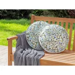 Sada 2 venkovních polštářů Modrý polyester ⌀ 40 cm kulatý dekorativní polštář s květinovým vzorem Zahrada terasa Beliani