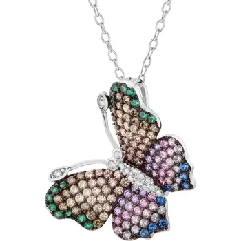 Přívěsek Stříbrný přívěsek se zirkony - motýl - AP537-1485