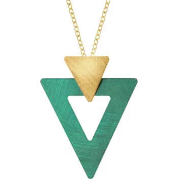 Náhrdelník Pozlacený náhrdelník z bronzu - trojúhelníky - AR538-7312