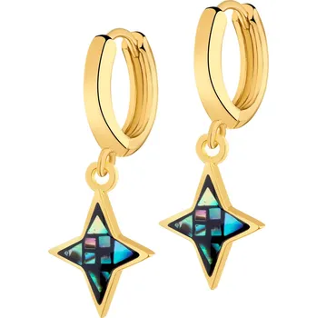 Náušnice Pozlacené náušnice z mosazi s mušlí - AR538-1041