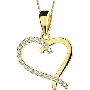 Přívěsek Zlatý přívěsek se zirkony - srdce - Z-451.02