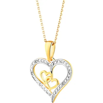 Přívěsek Zlatý přívěsek s diamanty - srdce - 0,01 ct - ryzost 585 - 101.205