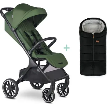 Kočárek pro psa EASYWALKER Kočárek sportovní Jackey2 XL Deep Green + PETITE&MARS fusak Jibot