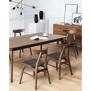 Jídelní židle Sada 2 židlí šedé čalouněné jídelní pro rustikální retro styl Beliani