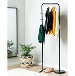 Věšák na oblečení černý kovový 50 x 175 cm volně stojící věšák s háčkami předsíň Beliani