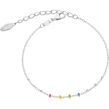 Náramek Stříbrný náramek se smaltem - kuličky - AP537-3372