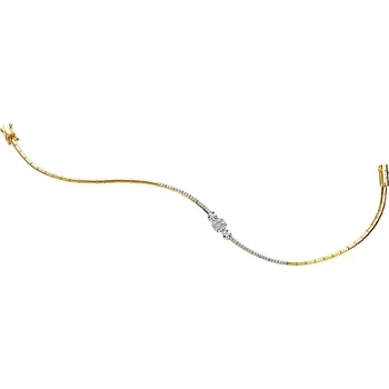 Náramek Náramek ze žlutého zlata s brilianty - 18 cm - 0,29 ct - ryzost 585 - 211.117