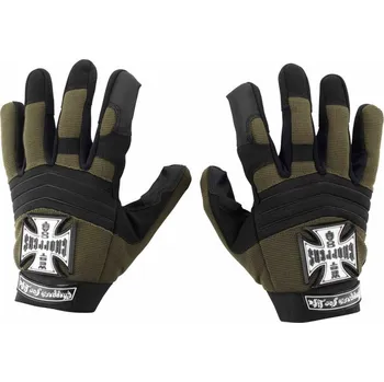 Rukavice West Coast Choppers Rukavice zeleno černé S