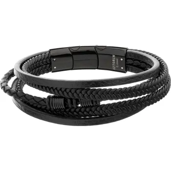 Náramek Náramek z ušlechtilé oceli a kůže - AZ536-3443