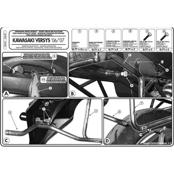 KAPPA boční nosič kufru MONOKEY KAWASAKI VERSYS 650 (06-09) - také pod kufry MONOKEY retro-FIT KVE KVENTURE ALU a kmS KMISSION ALU (KAPPA boční nosič kufru MONOKEY KAWASAKI VERSYS 650 (06-09) - také pod kufry MONOKEY retro-FIT KVE KVENTURE ALU a kmS)