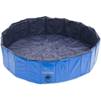 bazén pro psa Lagrada Skládací bazén pro psy 120 x 30 cm modrý/černý
