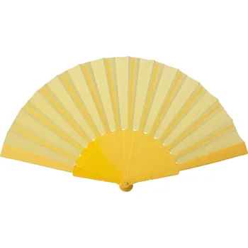 Karnevalový doplněk Látkový vějíř TELA - žlutý