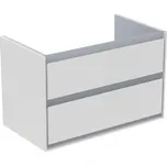 Ideal Standard Connect Air - Umyvadlová skříňka 80x44x52 cm, 2 zásuvky, lesklá bílá/světlá šedá mat E0819KN