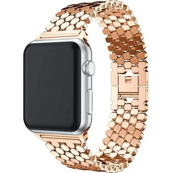 Řemínek na hodinky AW Apple Watch řemínek - Kovový DOT Šířka uchycení řemínku: 38/40/41/42mm, Barva: Rose Gold IRAWKD04