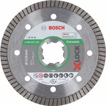 Řezný kotouč BOSCH Diamantový řezný kotouč Best for Ceramic Extraclean Turbo systému X-LOCK, 115×22,23×1,4×7 2608615131