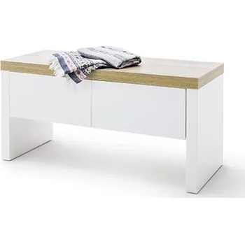 Zahradní lavice Lavice CALI s úložným prostorem (Bílá + Dub)