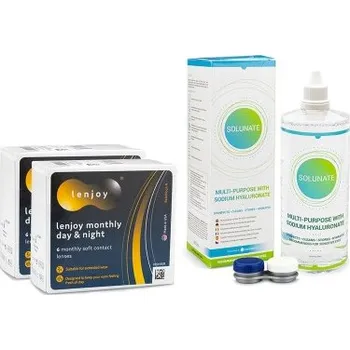 Kontaktní čočky Měsíční kontaktní čočky Lenjoy Monthly Day & Night (12 čoček) + Solunate Multi-Purpose 400 ml s pouzdrem Lenjoy kontaktní čočky