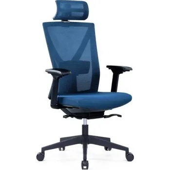 Židle kancelářská Nyon, hlavová opěrka, tmavá modrá