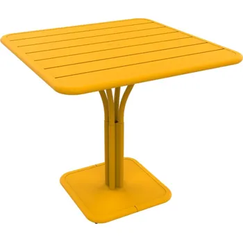 Zahradní stůl Žlutý kovový stůl Fermob Luxembourg Pedestal 80 x 80 cm