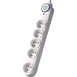 Solight Prodlužovací přívod, přepěťová ochrana, 150J, 5 zásuvek, 3m, bílá