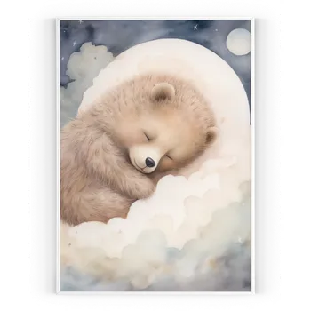 Plakát Plakát / Obraz Medvídek A4 - 21 x 29,7 cm Pololesklý saténový papír Bez okraje