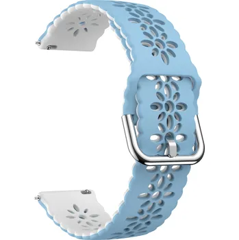 20mm řemínek dvojbarevný s perforováním a přezkovým zapínáním Barevná varianta: Modro-bílý