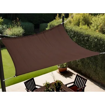 Krycí plachta HEDVA ČESKÝ BROKÁT Stínící plachta ČTVEREC/OBDÉLNÍK Ulsedan (volitelné rozměry) - 80117 čokoláda Velikost: 130x130 cm, Barevná varianta: čokoládová 80117, s HF úpravou, Způsob uchycení: s tunýlkem