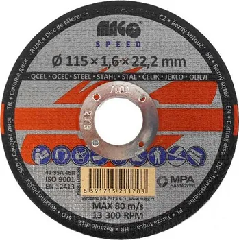 Řezný kotouč Řezný kotouč na kov 115x1,6x22mm MAGG Speed