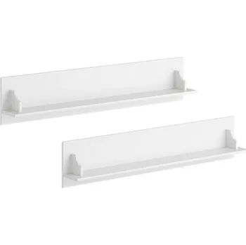 police Massivo.cz Bílé dřevěné police Belluno Elegante, 2ks, masiv, borovice