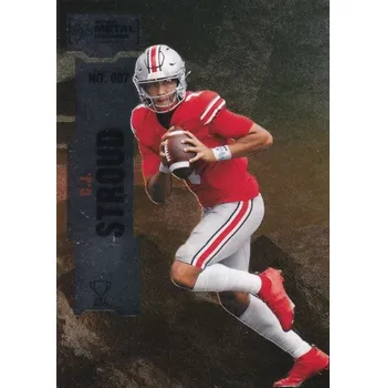 Sběratelský sportovní předmět řadová karta C.J. STROUD 21-22 Metal Universe Champions číslo 007