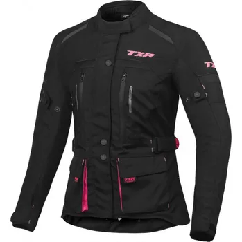 Moto bunda TXR Dámská bunda na motorku Visper černo-růžová XXL (Moto bunda v černo-růžové kombinaci pro dámy s reflexními prvky. Kvalitní materiál Polyester Textech 600D. Dodáváme včetně CE chráničů ramen a loktů.)
