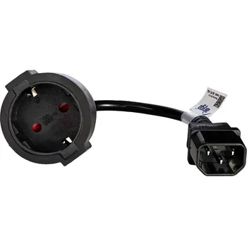 Elektrická zásuvka Akyga napájecí kabel [1x IEC zástrčka C14 10 A - 1x zásuvka s ochranným kontaktem ] 0.15 m černá