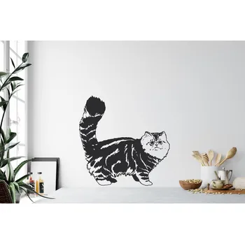 Samolepící dekorace Lepy.cz Samolepka na zeď Kočka Velikost (šířka x výška): 50x50cm, Barevná varianta: Tmavě šedivá