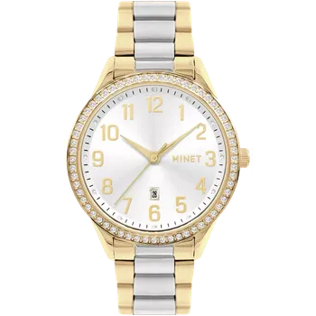 MINET Náramkové stříbrno-zlaté dámské hodinky Avenue s čísly MWL5318 (POŠTOVNÉ ZDARMA!! )
